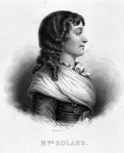 Retrato de Jeanne Marie ou Manon Philipon, Madame Roland (1754 - 1793) - em "Revolução Francesa" de Thiers de French School
