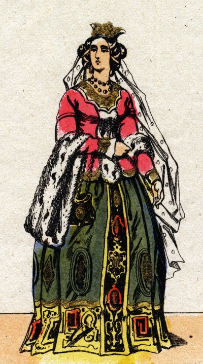 Retrato de Jeanne de Bourbon (1337-1378), esposa de Carlos V da França. de French School