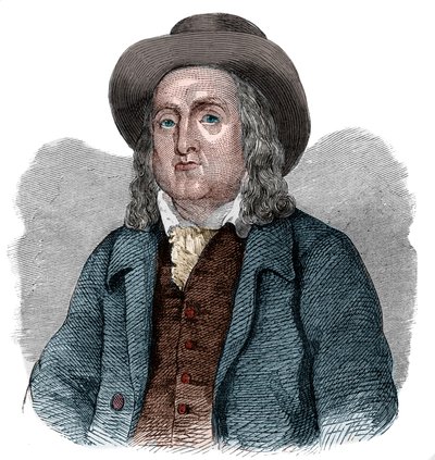 Retrato de Jeremy Bentham (1748-1832), filósofo inglês, economista e jurista teórico. de French School