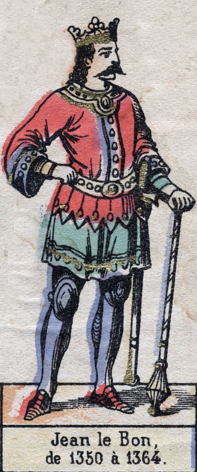 Retrato de João II da França, conhecido como João o Bom (1319-1364) (dinastia dos Capetianos). Ilustração do final do século XIX. de French School