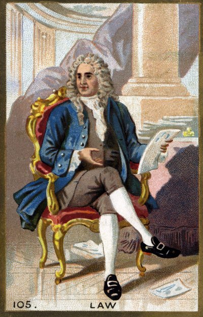 Retrato de John Law (1671-1729). Cromolitografia do final do século XIX. de French School