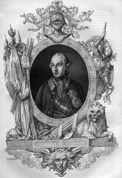 Retrato de José II (1741-1790), Imperador da Áustria Gravura no "Histoire des Papes-King-Queen-and-Empereurs a travessa les centuries" de Maurice Lachatre de French School