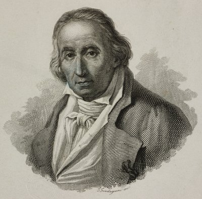 Retrato de Joseph Marie Charles, chamado Jacquard (1752-1834), tecelão francês e inventor do tear Jacquard, gravado por Guadagnini de French School