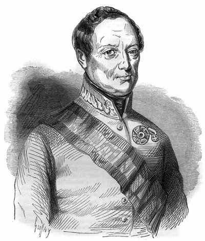 Retrato de Joseph Wenzel Radetzky von Radetz (ou Conde Joseph Radetzky (1766-1858) Gravura Marechal Austríaca em "Histoire des papes-kings-queens-et-empereurs a travers les centuries" de Maurice Lachatre de French School