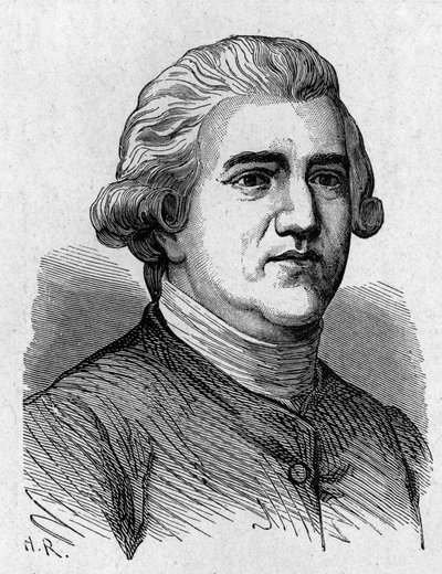 Retrato de Josiah Wedgwood (1730 - 1795), artista e industrial britânico - em "Album of Science; ilustres estudiosos; Grandes Descobertas" 1896. de French School