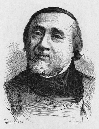 Retrato de Jules Francois Dupuis Delcourt (1802-1864) (Jules-Francois Dupuis-Delcourt), aeronauta francês - em “Album de la Science; cientistas ilustres; Grandes aberturas ”” ”” 1896. de French School