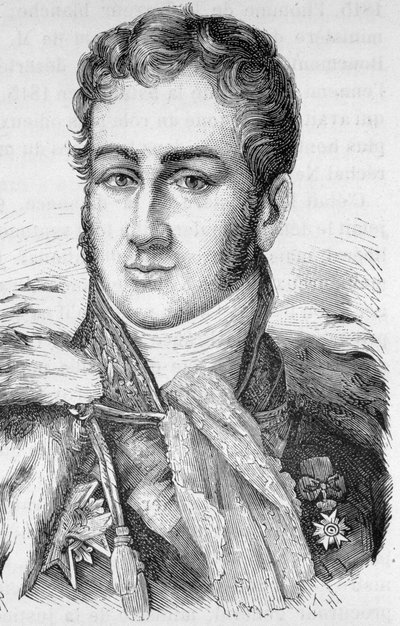 Retrato de Jules de Polignac, político francês (1780 - 1847) - em "L