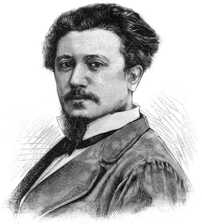 Retrato de Karl Daubigny (1846-1886), pintor francês. Gravura em "Le Monde Illustré", 5 de junho de French School
