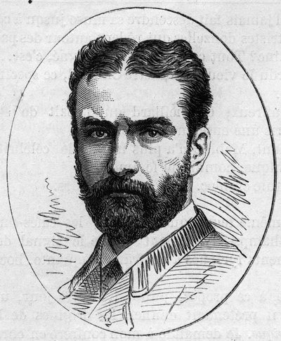 Retrato de Leon Bonnat (1833-1822), pintor francês. Gravura em "Le Monde Illustré" n°890 de 2 de Maio de 1874. de French School