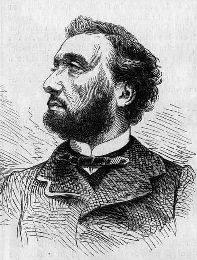 Retrato de Leon Gambetta (1838-1882), político francês. Gravura em "Le Monde Illustré" n°634 de 5 de junho de French School