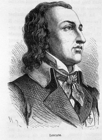 Retrato de Lescure, chef Vendée (1766 - 1793) - em “” A História da França ”” de Henri Martin de French School