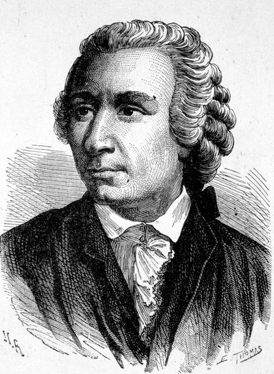 Retrato de Léon (Leonhard) Euler (1707 - 1783), matemático suíço - em "Album of Science; cientistas ilustres; Grandes descobertas" 1896. de French School