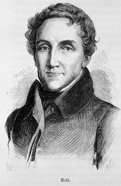 Retrato de Louis-Mathieu Mole - Retrato de Louis Mathieu, Conde de Mole (1781 - 1855), político francês - em “” L&39;Histoire de France ”” de Henri Martin de French School