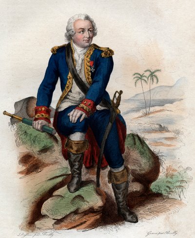Retrato de Louis Antoine, Comte de Bougainville (1729-1811), almirante francês e explorador. de French School