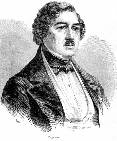 Retrato de Louis Daguerre - gravura de French School