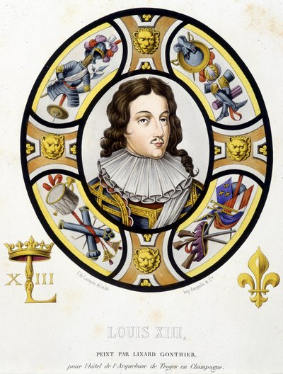 Retrato de Luís XIII Rei de França (1601-1643). Fac simile d