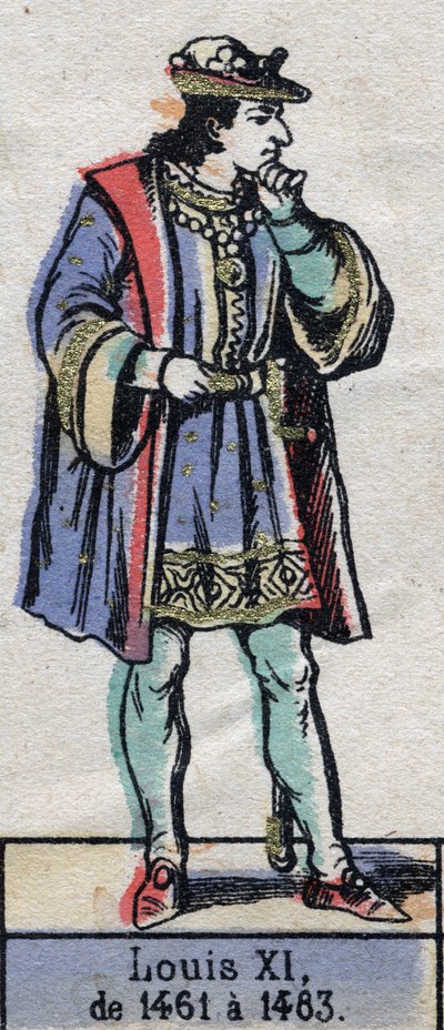 Retrato de Luís XI da França, conhecido como o Prudente (1423-1483) (dinastia dos Capetianos). Ilustração do final do século XIX. de French School