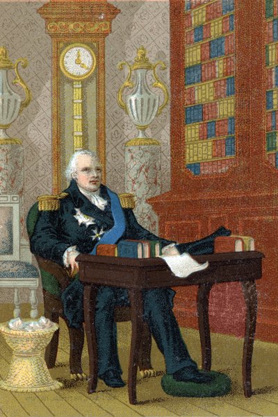 Retrato de Luís XVIII (1755-1824), Rei de França. de French School