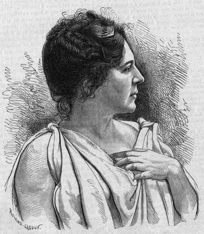 Retrato de Madame Agar (Marie Leonide Charvin, dit) (1836-1891), comediante francesa. Gravura em "La gazette du dimanche" de 21 de novembro de 1895. de French School