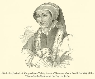 Retrato de Marguerite de Valois, Rainha de Navarra (gravura) de French School