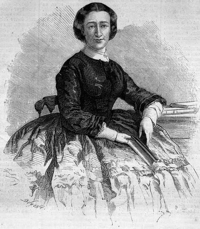 Retrato de Maria Francisca de Sales (1825-1860), Duquesa de Alba e irmã do Imperador francês Eugenie de Montijo. Gravura em "Le Monde Illustré" n°180 de 22 de Setembro de 1860. de French School