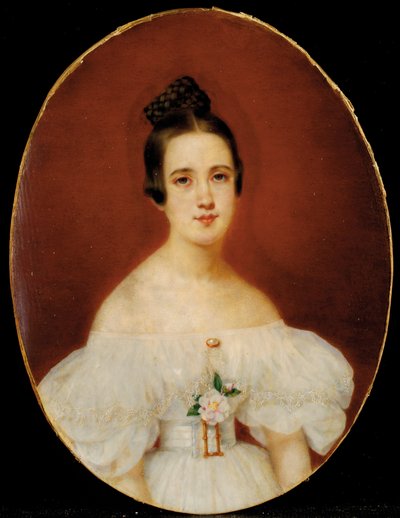 Retrato de Marie-Célestine De Gas, mãe de Edgar Degas, c.1832-34 de French School
