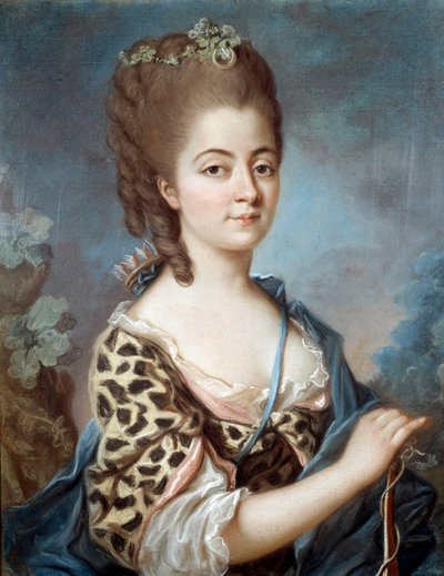 Retrato de Marie Aurora da Saxônia (1748-1821) avó do escritor George Sand Painting da escola francesa do século XVIII. de French School
