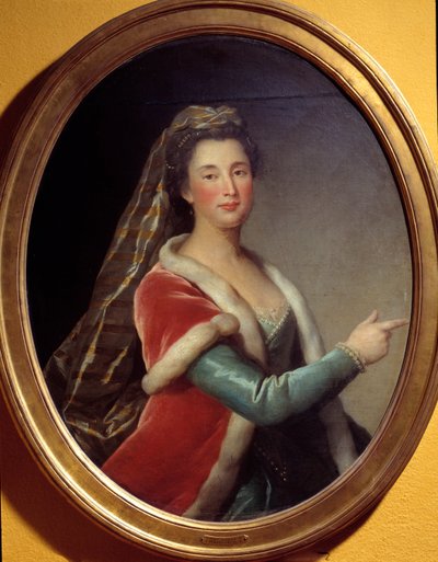 Retrato de Marie Desmares La Champmesle (1642-1698) atriz no papel de Roxane. Pintura anônima de French School