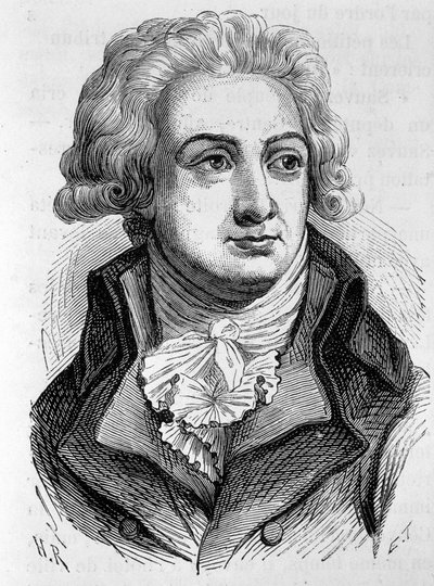 Retrato de Marie Jean Herault de Sechelles (1759-1794), política francesa - em “L&39;Histoire de France” de Henri Martin de French School