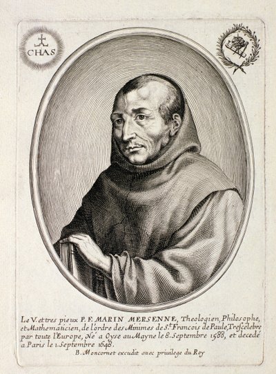 Retrato de Marin Mersenne (1588-1648) gravado por Balthazar Moncornet (c.1600-68) de French School