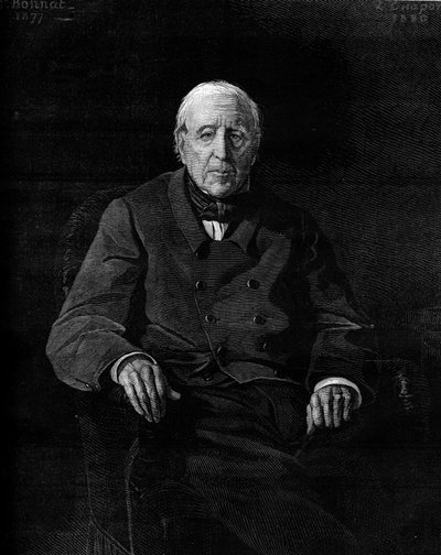 Retrato de Marthe Camille Bachasson, Conde de Montalivet (1801-1880), política francesa. Gravura em "Le Monde Illustré" n°1190 de 17 de Janeiro de 1880. de French School