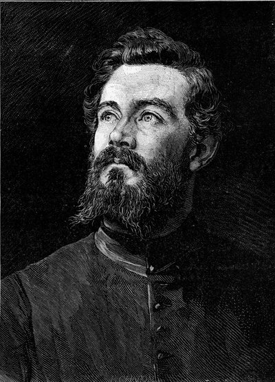 Retrato de Michel Alexandre Debaize (Abbe Debaize) (1845-1879), religioso e viajante francês. Gravura em "Le Monde Illustré" n°1194 de 14 de Fevereiro de 1880. de French School