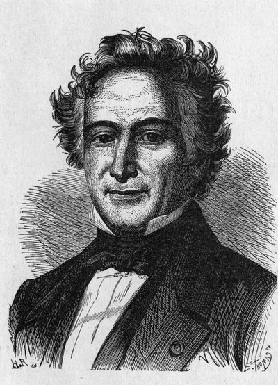 Retrato de Michel Eugene (Michel-Eugene) Chevreul (1786-1889), químico francês - no "Album de la Science; cientistas ilustres; Grandes descobertas" 1896. de French School