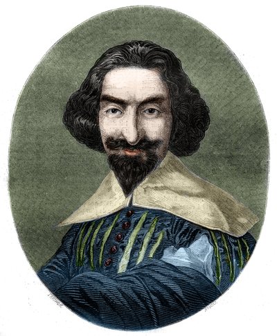Retrato de Miguel de Cervantes Saavedra (1547-1616), escritor espanhol. Gravura de 1852, da pintura de Velasquez. de French School