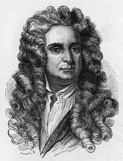 Retrato de Newton - em "Album of Science; Illustrous Scientists; Great Discoveries" 1896. de French School