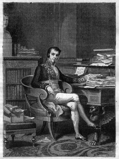 Retrato de Nicolas Francois Mollien (1758-1850), político francês - em "Histoire de l