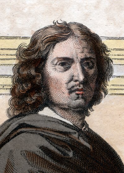 Retrato de Nicolas Poussin (1594-1665), pintor francês. de French School