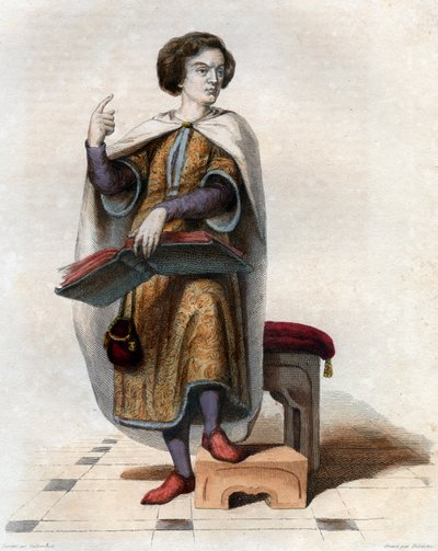 Retrato de Pedro Abelardo (Pierre Abeilard) (1079-1142), filósofo escolástico francês, teólogo e lógico. de French School