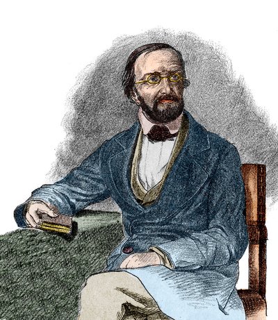 Retrato de Peter Gustav Dirichlet (1805-1859), matemático alemão. século 19. de French School