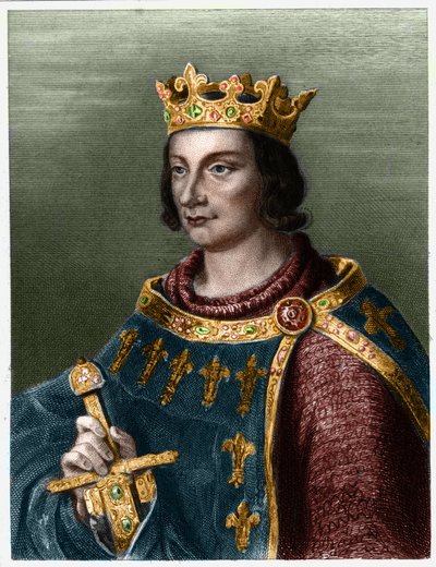 Retrato de Filipe III de França, dit Philippe le Hardi (1245-1285) (dinastia dos Capetianos) - em "Histoire des Francais" de Lavallee, gravura, sd. de French School