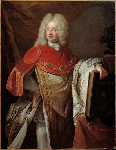 Retrato de Philippe Joseph Perrotin de Barmond, Chevalier de Saint Michel em grande traje da Ordem Pintura da Escola Francesa. 1720 Sun. 1,33x1,03 m Paris, musee de la Legion d