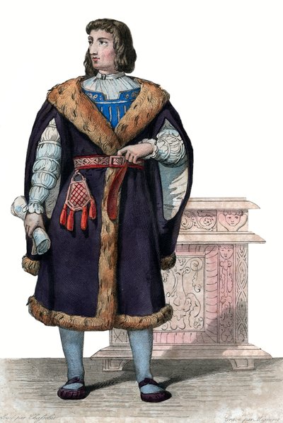 Retrato de Philippe de Commines (Commesnes ou Comines) (1447-1511), escritor e diplomata francês. de French School