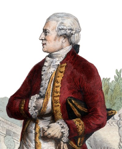 Retrato de Pierre Augustin Caron de Beaumarchais (1732-1799), relojoeiro, inventor, músico, diplomata e escritor francês. de French School