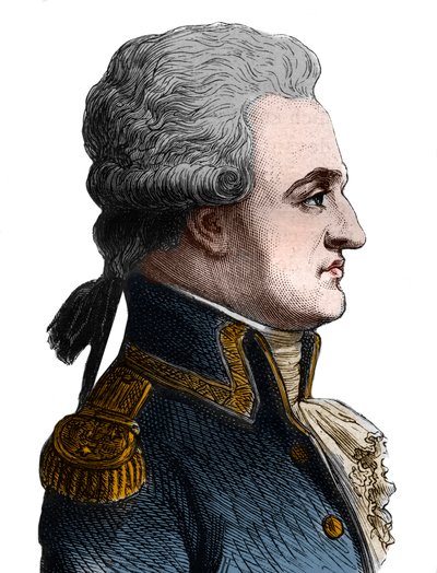 Retrato de Pierre Charles de Villeneuve, almirante francês (1763-1806), ele começou a batalha de Trafalgar, que foi um desastre, e depois do suicídio - em "A História da França", de Henri Martin de French School