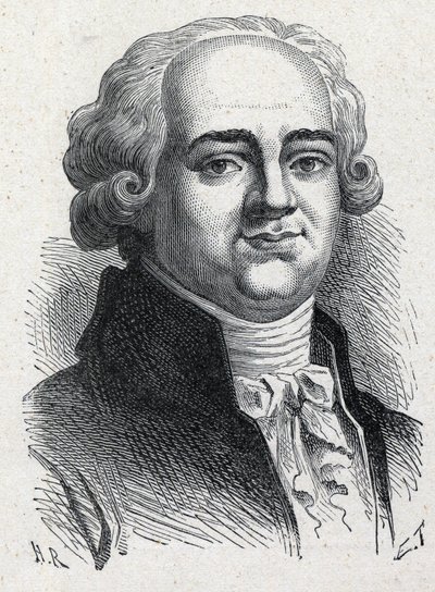 Retrato de Pierre Louis Manuel, político francês (1751-1793) representante do Sena na Convenção Nacional. Gravura a partir de 1889. Coleção privada. de French School