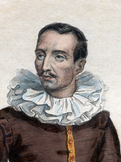 Retrato de Pierre de Bourdeille, senhor (e abade) de Brantome (1535-1614), historiador francês, soldado e biógrafo. de French School