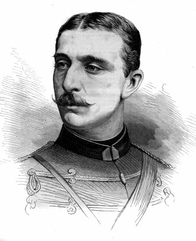 Retrato do Príncipe Eugene Luís Napoleão, conhecido como o "Príncipe Imperial", filho de Napoleão III (1856-1879). Gravura no "Le Monde Illustré" n°1161 de 28 de junho de 1856-1879. de French School