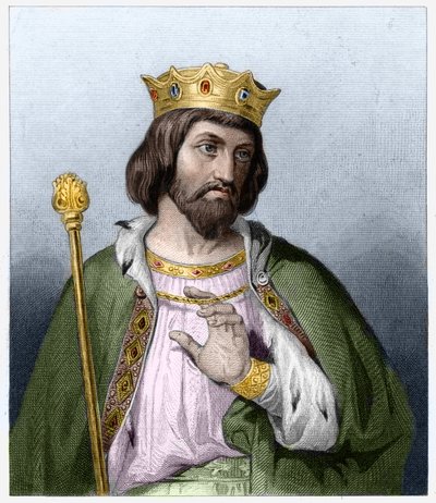 Retrato de Robert II the Pieux (v. 972 - 1031), Rei de França - em "Histoire des Francais" de Lavallee, gravura, sd. de French School