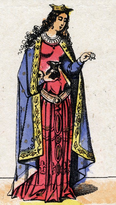 Retrato de SAINT BATHILDE Rainha de França (falecida 680) esposa de Clóvis II. de French School