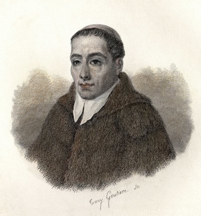 Retrato de São Bernardo de Menthon (923-1009), arquidiácono de Aosta e fundador dos hospícios de São Bernardo. Em "Retratos de homens úteis" de French School